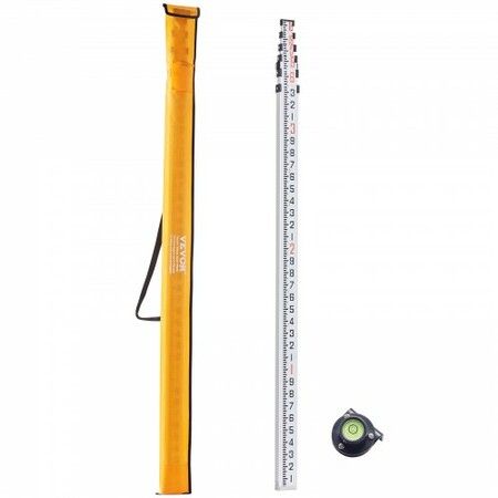 Measuring Rod 18-Feet/10ths 6 Sections Telescopic Grade Rod 1/10ft w/ Bag