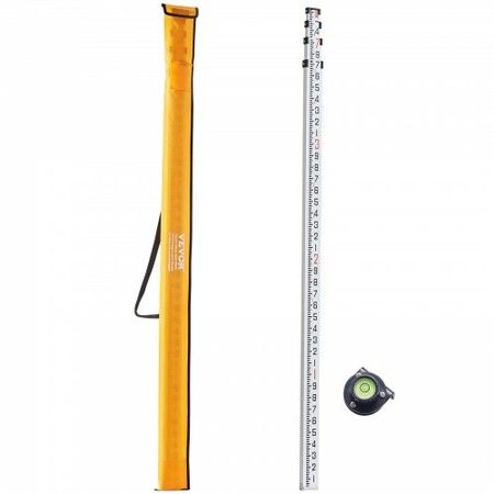 Measuring Rod 14-Feet/10ths 6 Sections Telescopic Grade Rod 1/10 ft w/ Bag