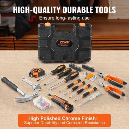 Tool Kit 132 Piece General Household Hand Tool Set with Portable Tool Case