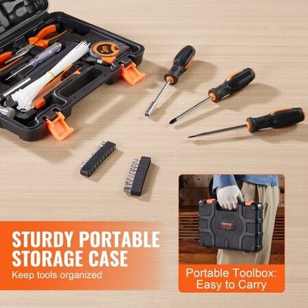 Tool Kit 132 Piece General Household Hand Tool Set with Portable Tool Case