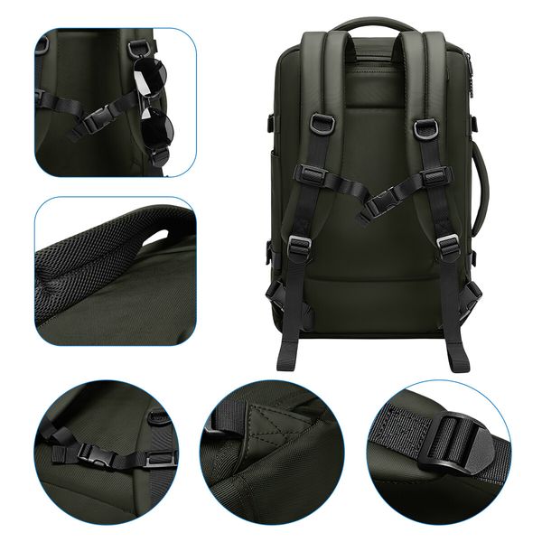 Vacuum Travel Backpack Compression Rucksack Waterproof Expandable Men Carryon Luggage Storage Bag Business Work Laptop Office 22-45L