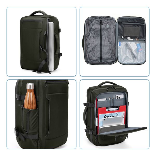 Vacuum Travel Backpack Compression Rucksack Waterproof Expandable Men Carryon Luggage Storage Bag Business Work Laptop Office 22-45L