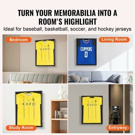 2PCs Jersey Display Frame Case, 590 x 790 x 40 mm, Large Lockable Sport Jersey Shadow Box with 98% UV Protection PC Glass and Hangers, for Baseball Basketball Football Hockey Shirt and Uniform