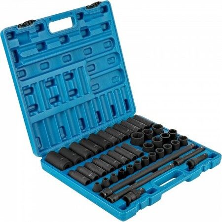 Impact Socket Set 43 Piece Impact Sockets, Standard Socket Assortment, Drive Socket Set 6-Point Sockets Metric 9-30mm (Standard/Deep)