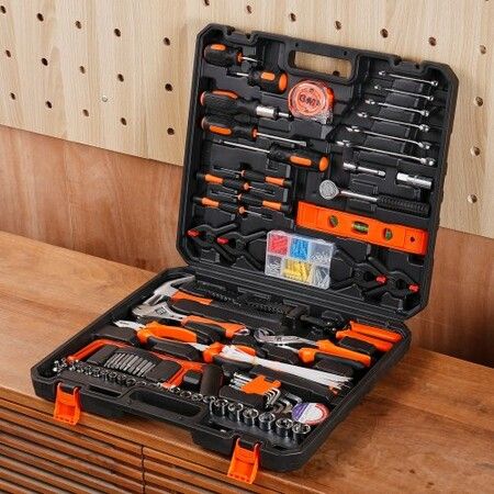 Tool Kit 216 Piece General Household Hand Tool Set with Portable Tool Case