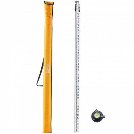 Measuring Rod 16-Feet/10ths 4 Sections Telescopic Grade Rod 1/10ft w/ Bag