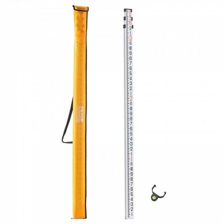 Measuring Rod 9-Feet/8ths 3 Sections Telescopic Grade Rod 1/8in w/ Bag