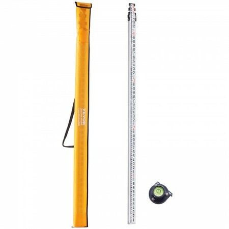 Measuring Rod 16-Feet/8ths 4 Sections Telescopic Grade Rod 1/8in w/ Bag