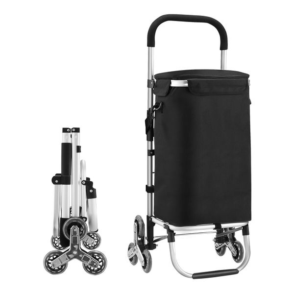 Shopping Cart Trolley Wheeled Storage Trolly Bag Grocery Foldable Market Utility Granny Stair Climbing Wheels Aluminium Waterproof Luggage 45L