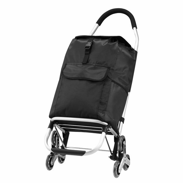 Foldable Shopping Cart Trolley Bag Dolly Aluminium Waterproof Wheeled Storage Grocery Market Utility Granny Stair Climbing Wheels 45L