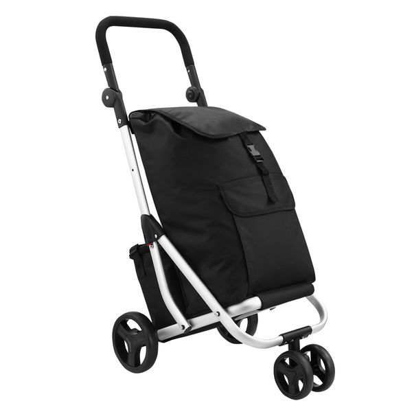 Shopping Cart Trolley Insulation Bag Dolly Aluminium Waterproof Wheeled Storage Foldable Grocery Market Utility Granny Silent Rolling Wheels 45L