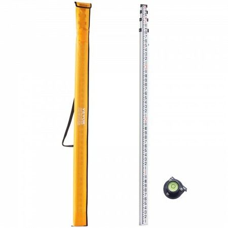 Measuring Rod 14-Feet/8ths 4 Sections Telescopic Grade Rod 1/8in w/ Bag