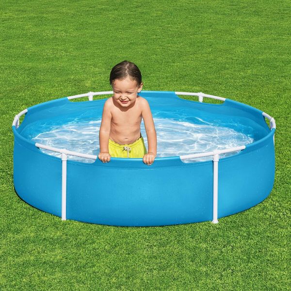 Bestway Round Above Ground Swimming Pool My First Frame 1.52m x 38cm for Kids 2+ Water Play Centre Fast Easy Set Up Outdoor Backyard