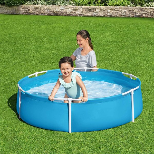 Bestway Round Above Ground Swimming Pool My First Frame 1.52m x 38cm for Kids 2+ Water Play Centre Fast Easy Set Up Outdoor Backyard