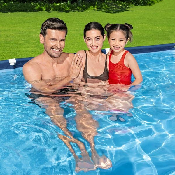 Bestway Swimming Pool Rectangular Above Ground Pools 300x201x66cm Steel Pro Frame Easy Set Up for Outdoor Backyard Family Water Play Fun