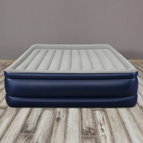 Bestway Air Mattress King Size Bed Tritech Airbed Blow Up Inflatable Camping 203x193x56cm with Built-in Electric Pump Storage Bag Bedroom