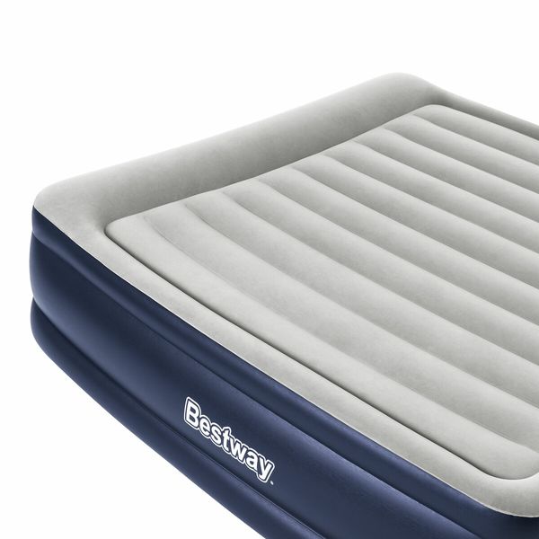 Bestway Air Mattress King Size Bed Tritech Airbed Blow Up Inflatable Camping 203x193x56cm with Built-in Electric Pump Storage Bag Bedroom