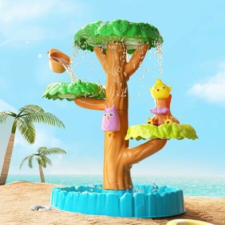 Rain Tree Water Table Colorful Sand Water Splash Table Kids Summer Beach  Sensory Play Tree Table for Boys Girls Backyard Activity