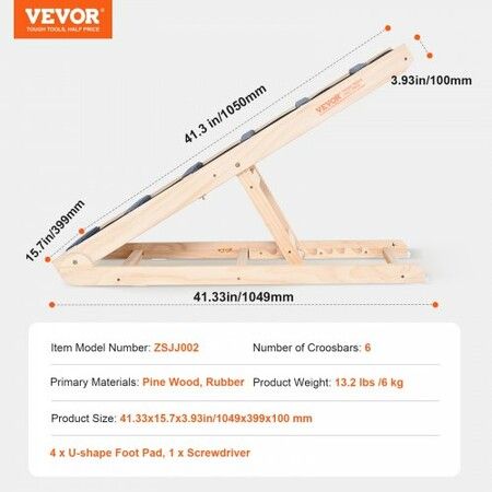 Dog Ramp, Folding Pet Ramp for Bed, Adjustable Dog Ramp for Small, Large, Old Dogs & Cats, Wooden Pet Ramp with 41.3" Long Ramp, Adjustable from 13.77" to 25.59", Suitable for Couch, Sofa, Car