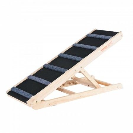 Dog Ramp, Folding Pet Ramp for Bed, Adjustable Dog Ramp for Small, Large, Old Dogs & Cats, Wooden Pet Ramp with 41.3" Long Ramp, Adjustable from 13.77" to 25.59", Suitable for Couch, Sofa, Car