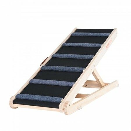 Dog Ramp, Folding Pet Ramp for Bed, Adjustable Dog Ramp for Small, Large, Old Dogs & Cats, Wooden Pet Ramp with 41.3" Long Ramp, Adjustable from 13.77" to 25.59", Suitable for Couch, Sofa, Car