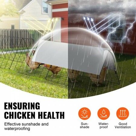 Chicken Tunnels, 729 x 200 x 61.5cm(LxWxH) Chicken Tunnels for Yard, Portable Chicken Tunnels for Outside with Corner Frames, 2 Sets, Suitable for Chickens, Ducks, Rabbits