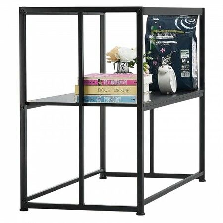 Aquarium Stand, 40 Gallon Fish Tank Stand, 36.5 x 18.5 x 29.5 in Steel Turtle Tank Stand, 335 lbs Load Capacity, Reptile Tank Stand with Storage, Hardware Kit, and Non-slip Feet, Black