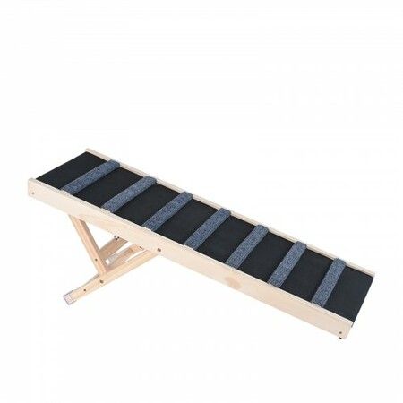 Dog Ramp, Folding Pet Ramp for Bed, Adjustable Dog Ramp for Small, Large, Old Dogs & Cats, Wooden Pet Ramp with 39.3" Long Ramp, Adjustable from 15" to 22", Suitable for Couch, Sofa, Car