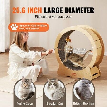 Cat Exercise Wheel Large Cat Treadmill Wheel for Indoor Cats 29.5 inch