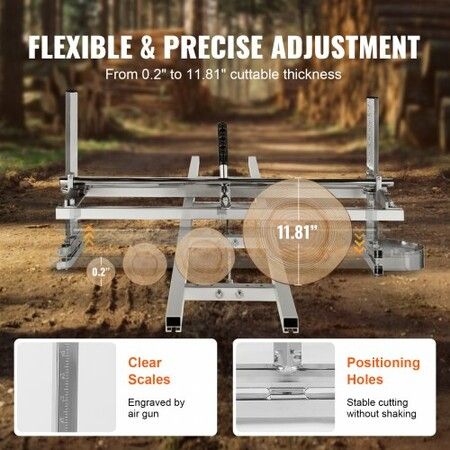 Chainsaw Mill 14"-36" Guide Bar and 9 ft Aluminum Rail Mill Guide System