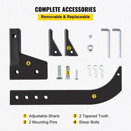 Hitch Mounted Ripper Box Scraper 46cm Shank Fit for 5cm Receiver Adapters