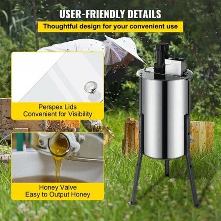 Brand New Large Two 2  Frame Stainless Steel  Electric Honey Extractor