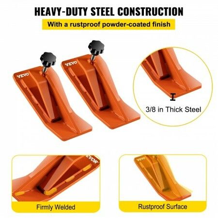 2pcs Tractor Bucket Protector Ski Edge Tamer Protector Snow Removal Orange