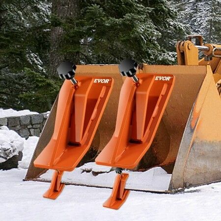 2pcs Tractor Bucket Protector Ski Edge Tamer Protector Snow Removal Orange