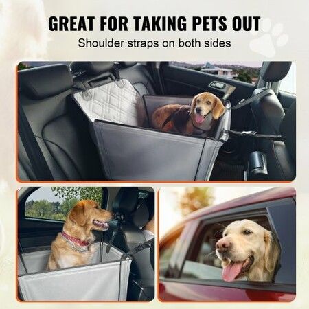 Dog Booster Car Seat Pet Car Seat for S M L Dogs up to 22 kg Gray