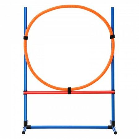 Dog Agility Training Equipment 4 PCS Set with Hurdles Jump Ring Pause Box