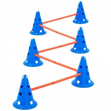 Dog Agility Hurdle Cone Set 6 PCS Kit-12 xCones 6 xAgility Rods with Bag