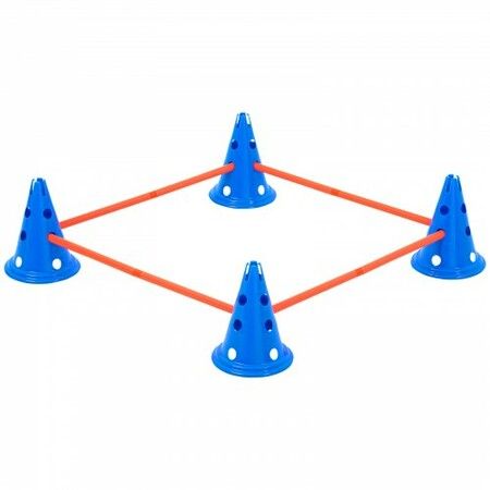 Dog Agility Hurdle Cone Set 6 PCS Kit-12 xCones 6 xAgility Rods with Bag