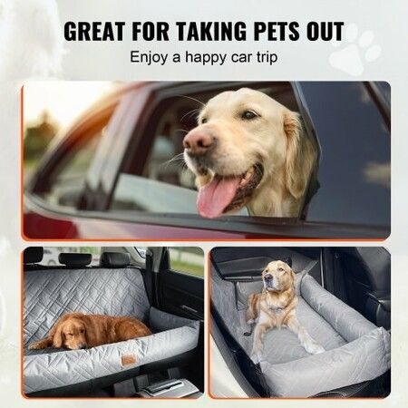 Dog Booster Car Seat Pet Car Seat for Medium Large Dog up to 45.4 kg Gray