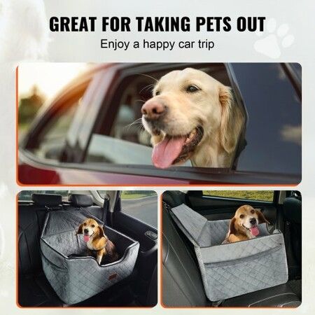 Dog Booster Car Seat Pet Car Seat for Medium Large Dog up to 24.9 kg Gray