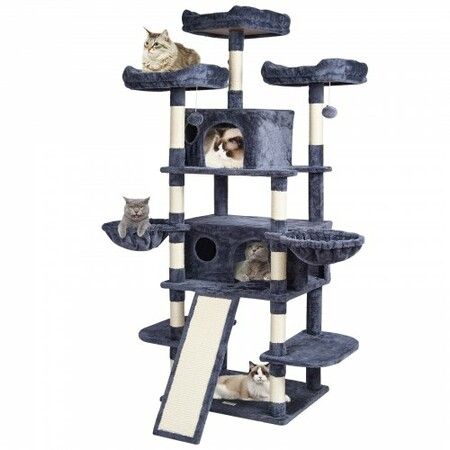 Cat Tree 174 cm Cat Tower for Indoor Cats with Cat Condos Scratching Post