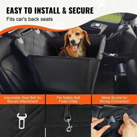 Dog Booster Car Seat Pet Car Seat for S M L Dogs up to 22 kg Black