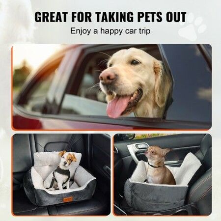 Dog Booster Car Seat Pet Car Seat for Small Dog up to 9.1 kg Dark Gray