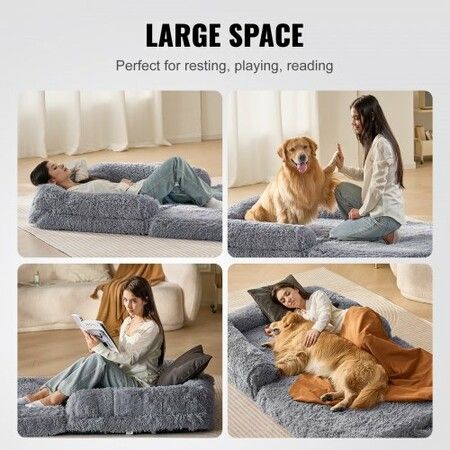 Human Dog Bed 1820x1220x254 mm Large Human Size Dog Bed Washable PV Velvet