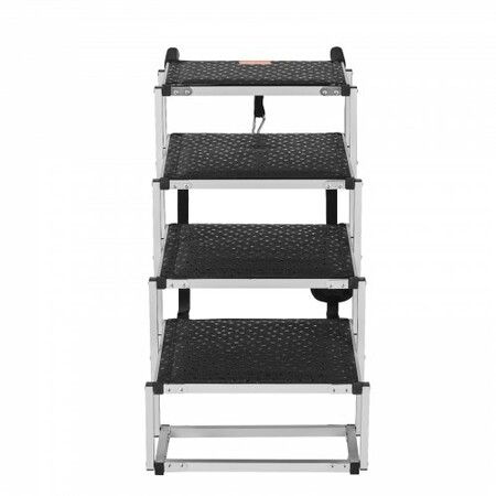 Dog Stair for Cars 4-step Folding Dog Steps Aluminum Loads up to 150 lbs, Foldable 24-25.4 in Adjustable Height