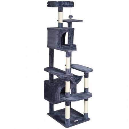 Cat Tree 183cm Cat Tower with 2 Cat Condos Sisal Scratching Post Dark Grey