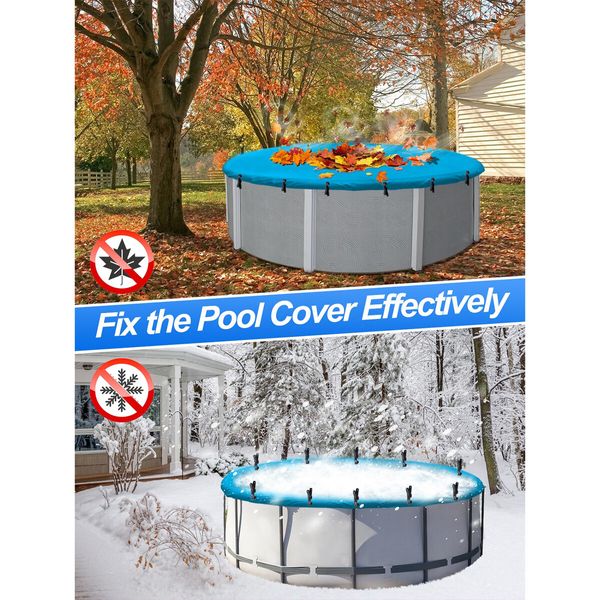 24 Pcs Winter Pool Cover Clips,Spring Clamps for Above Ground Pool Cover,4.5in Wind Guard Clips for Steel Wall Pools and Metal Frame Pools,2In Jaw Opening