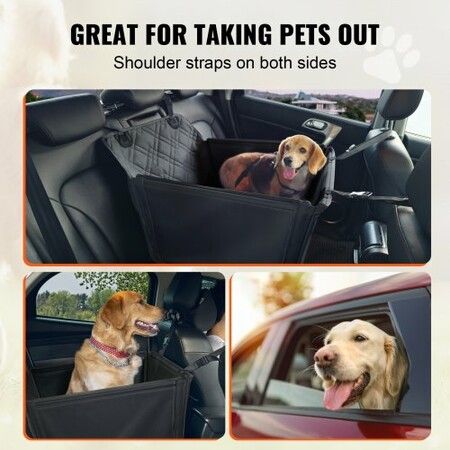 Dog Booster Car Seat Pet Car Seat for S M L Dogs up to 18.1 kg Black