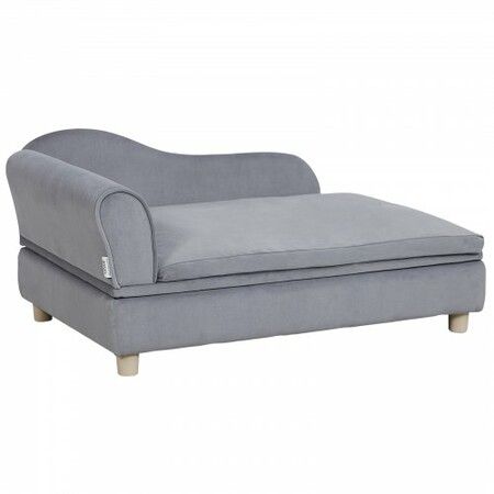 Pet Sofa, Dog Couch for Large-Sized Dogs and Cats, 36x23x16 inch Soft Velvety Dog Sofa Bed, 50 kg Loading Cat Sofa, Grey