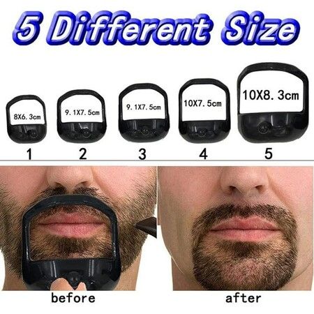 5PCS Men Tool Template Guide Design Mustache Beard Goatee Shaving Shaper Style Beard Comb Perfect Shape Transparent Styling